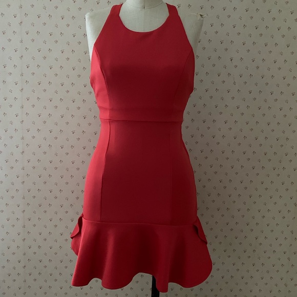 Lover’s + Friends red fitted dress with criss cross straps size Small. - Picture 2 of 13